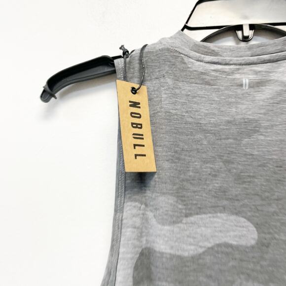 NoBull Women's Muscle Tank Top Lightweight Workout Heather Gray Camo Size Small - Picture 5 of 5